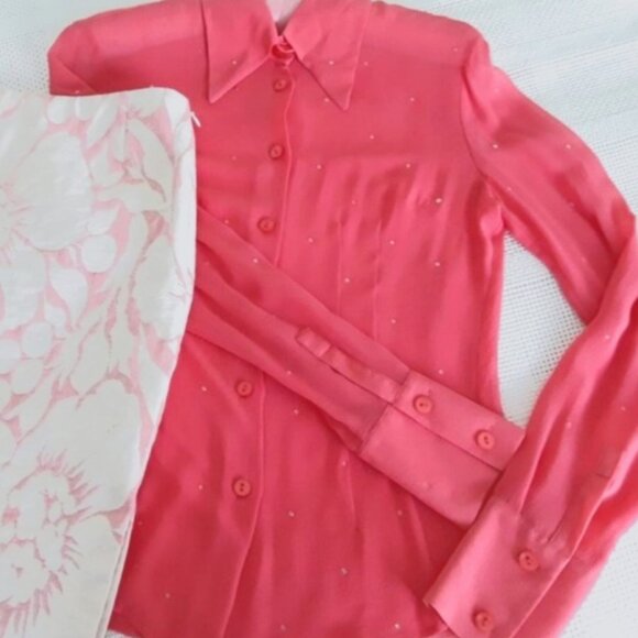 French silk blouse with Swarovski crystals, S - Picture 8 of 8